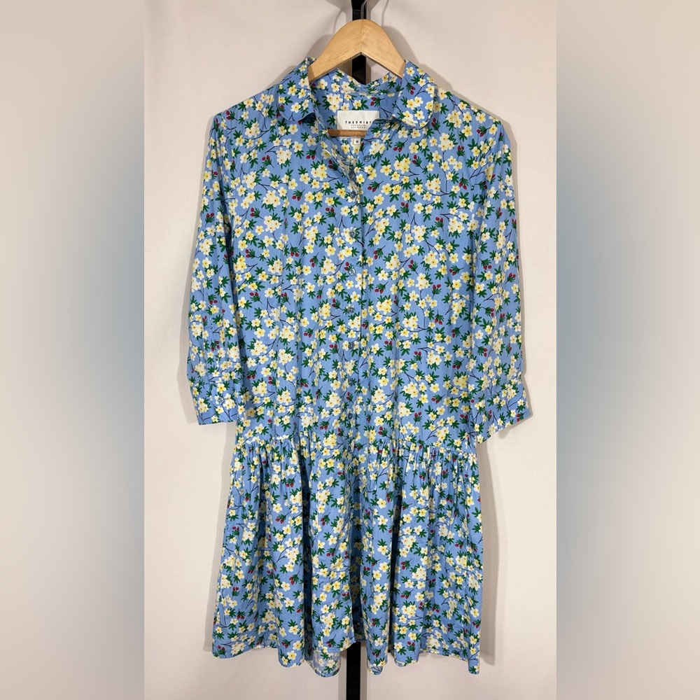 The Shirt by Rochelle Behrens Drop Waist Floral Shirt Dress Size Medium